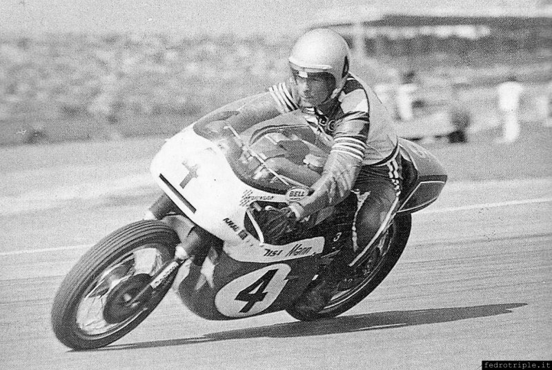 The winner Dick Mann riding the BSA Rocket 3